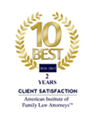 10 Best | 2 Years | Client Satisfaction | American Institute of Family Law Attorneys