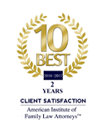 10 Best | 2 Years | Client Satisfaction | American Institute of Family Law Attorneys